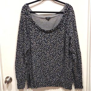 Torrid Blue and Gray Animal Print Sweater